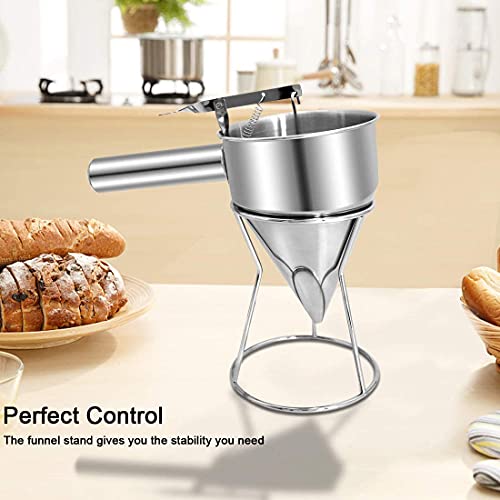 COLIBROX Piston Funnel Stainless Steel Confectionery Funnels with Stand
