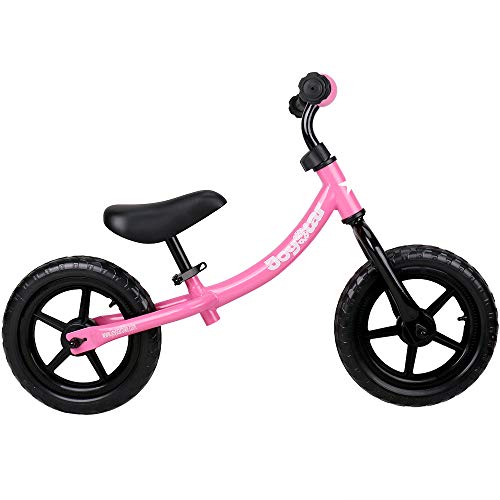 JOYSTAR Balance Bike for 1.5-5 Years Old Girls, Toddler Push Bike with Puncture-Proof Tire for Child, 12 inch Kids Glider Bike, Children Slider Cycle, Pink