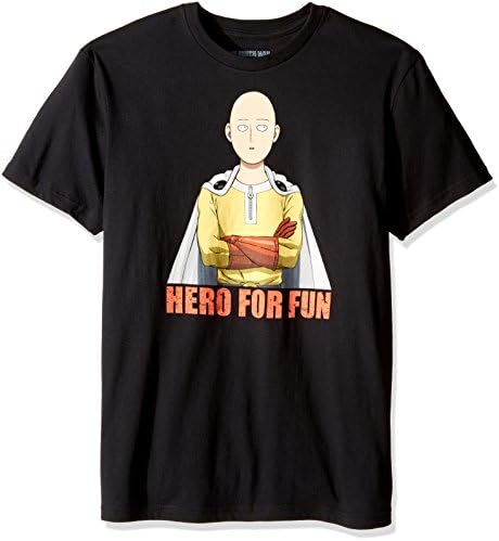 One Punch Man Men's Short Sleeve T-Shirt, Fun Black, Medium