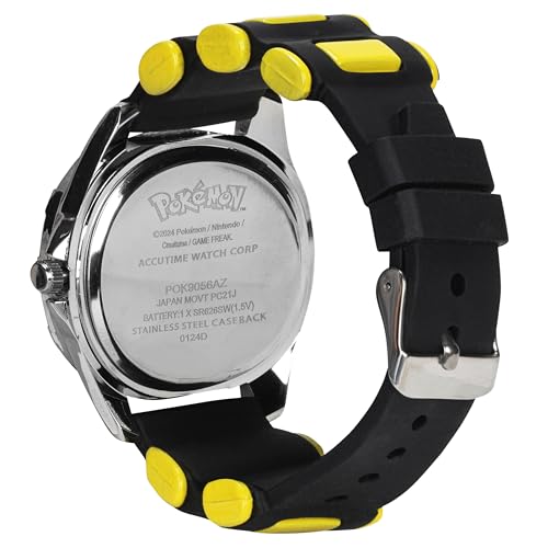Accutime Kids Pokemon Pikachu Analog Quartz Watch for Boys, Girls, and Adults All Ages