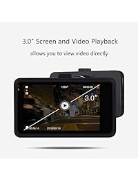 Dash Cam, DESPKON 1296P FHD DVR para cámara de tablero para auto con pantalla LCD de 3.0 "de gran angular de 170 °, sensor G, grabación de bucle, detección de movimiento y visión nocturna