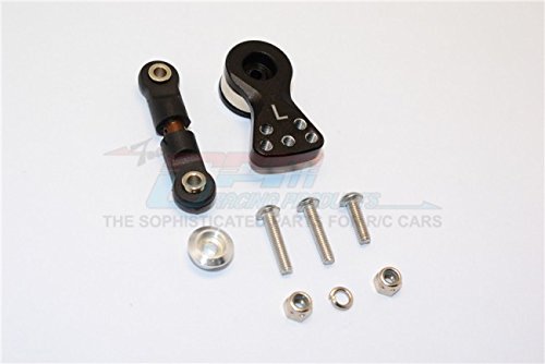 Spring Steel Anti-Thread Tie Rod With Aluminum Servo Horn For 25T Spline Output Shaft For Arrma TYPHON/TALION/KRATON/SENTON/OUTCAST/NOTORIOUS/INFRACTION/LIMITLESS - 9Pcs Set Black
