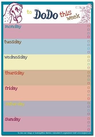 Dodo Weekly to Do Do Reminder List Planner Pad - Classic: 52 Pages for a Year's Worth of Memos, Notes and Vital Reminders to Plan and Do This Week (Dodo Pad) Loose Leaf – 10 Sept. 2014