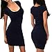 Fedi Summer Women's Cotton Stretch Bodycon Party Cocktail Short Slim Pencil Dress, Blacl, Small