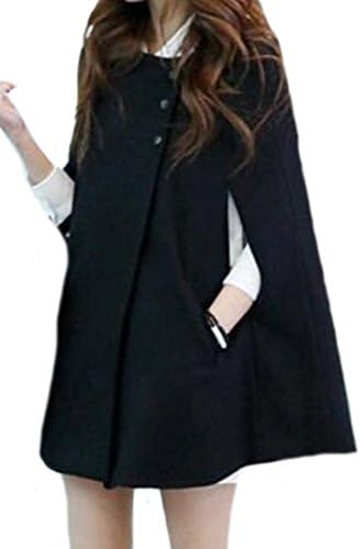 Goocyber Women Beautiful Korean Cloak Plus Size Loose Trenchcoats Black S