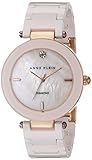 Anne Klein Women's AK/1018RGLP Diamond Dial Rose Gold-Tone Light Pink Ceramic Bracelet Watch