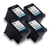 Printronic Remanufactured Ink Cartridge Replacement for HP 92 C9362WN (4 Black) 4 Pack
