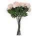 AmyHomie 15pcs Artificial Silk Roses Flowers Bouquet Home Wedding Decoration for Bridal Wedding Bouquet,Birthday Bunch Hotel Party Garden Floral Decor
