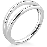 Pierced Owl 16GA 925 Sterling Silver Double Hoop Hinged Segment Clicker Ring
