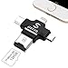 SD Card Reader,Portable Memory Card Readers, Flash Card Readers,Smart Card Readers,Flash Drive 8-in-1 USB C Micro USB OTG Adapter USB 3.0 PC,Android and Computer (Black-1)