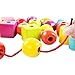 Lewo Lacing Beads for Kids Toddler Toy Wooden Jumbo Primary Lacing Toys for Toddlers Autism Fine Motor Skills Montessori Toys 30 Pcs with 2 Laces