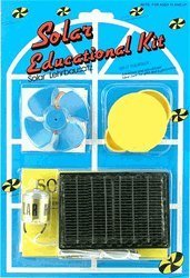 Solar cell and motor hobby kit with fan