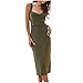 Women’s Bodycon Cocktail Sundress – Ladies Elegant Shiny Sleeveless Midi Dress – Pencil Dress for Formal Partythumb 2
