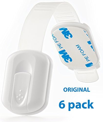Original Baby Proof Cabinets-Child Safety Locks,6 Pack, Cabinet safety locks, Drawers, Appliances, Stove, Toilet, Fridge and Oven | Adjustable Strap and Latch System | Uses 3M Adhesive