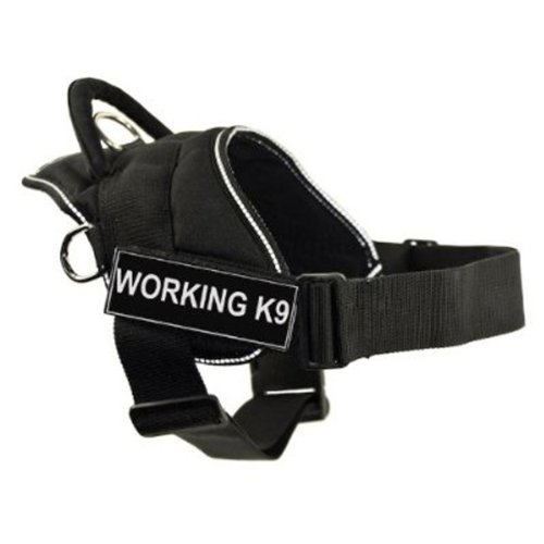 Dean & Tyler Fun Works Harness with Working K9 Removable Velcro, Reflective Tri…
