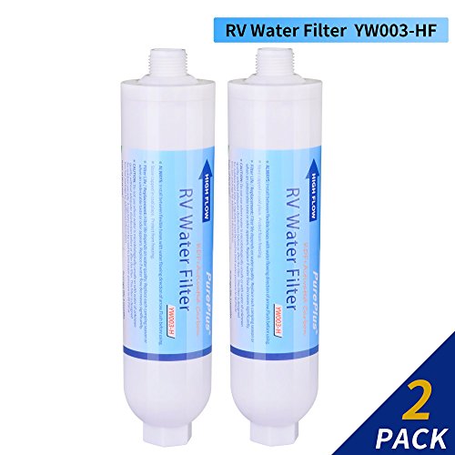 2 PACK Golden Icepure Inline RV KDF Water Filter Replacement Compatible with Camco 40045 TastePURE Filter