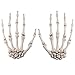 Hosfairy 1 Pairs Halloween Skeleton Hands Plastic Hand Skeleton Model for Halloween Decoration Terror Scary Props(As Shown)