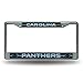 Rico Industries NFL Carolina Panthers Bling Chrome License Plate Frame with Glitter Accent, 6 x 12.25-inches