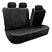FH GRO Car Seat Covers PU Leather 3 Row 8 Seater Car Seat Covers, Airbag Compatible and Split Bench - Fit Most Car, Truck, SUV, & Van Solid Black