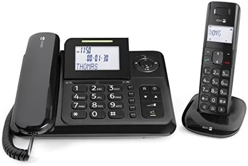 Doro 4005 2 in 1 Cordless/Corded Combo Phone, Black