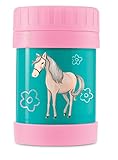 Crocodile Creek Girls Eco Horse Insulated Stainless Steel Food Jar, Teal, 11.5 oz