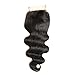 Colorful Queen Brazilian Hair Body Wave 4x4 Free Part Lace Closure with Baby Hair Natural Black Color Brazilian Virgin Human Hair Closures No Bleached Knots (14 inch)