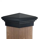 8x8 Post Cap | Black New England Pyramid Style Square Top for Outdoor Fences, Mailboxes & Decks, by Atlanta Post Caps