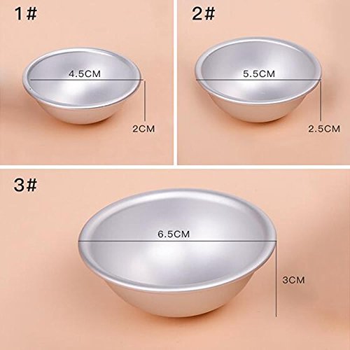 DIY Metal Bath Bomb Mold Kits, 12 pcs 3 Size with Baking Stickers Soap Molds Large & Small Bomb Molds Round Molds Fits for Crafting Your Homemade Own Fizzles by Meiso