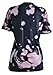 Jiujiuyi Women's Guns N' Roses Digital Floral Print Ripped Shirt Dress