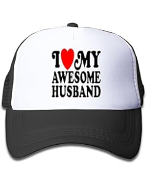 I Love My AWESME Husband Baby-Babys Adjustable Grid Sun Cap