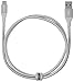 Amazon Basics Double Braided Nylon USB-A 2.0 to Micro USB Cable, 3 Feet, Silver