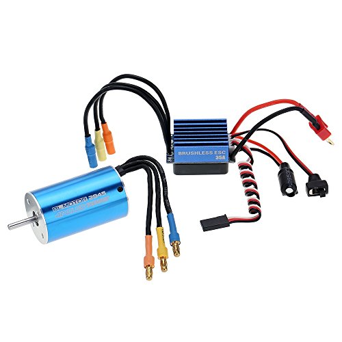 FastWin 2845 3930KV 4P Sensorless Brushless Motor & 35A Brushless ESC Electronic Speed Controller for 1/14 1/16 1/18 RC Car (2845 3930KV+35A)