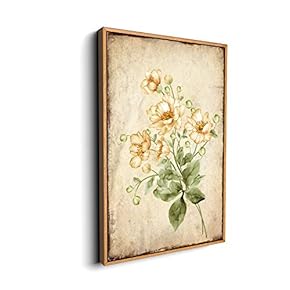 Canvas Wall Art for Living Room, Bedroom Vintage Flower Framed Canvas Prints for Home Decoration Ready to Hang - 16"x24" inches