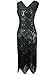 Vijiv Women 1920s Gastby Sequin Art Nouveau Embellished Night Out & Cocktail Dress, Dark Green, Medium