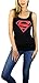 DC Comics Womens Superman Logo Tank Top (Superman Black, Small)
