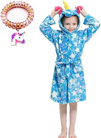 LANTOP Kids Soft Bathrobe Comfy Unicorn Flannel Robe Unisex Gift Sleepwear
