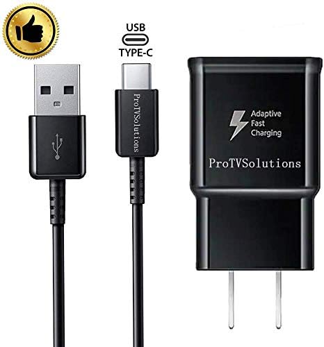 Fast Charge Adaptive Fast Charger Kit for Galaxy S9/S8 Plus/Note8,USB Cable 2.0 Fast Charging uses Dual voltages for up to 76% Faster Charging (Wall Charger+ Cable) - Black