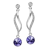 Neoglory Jewelry ❉Christmas Gift❉ Purple Austria Crystal Drop Earrings Party Fashion 2