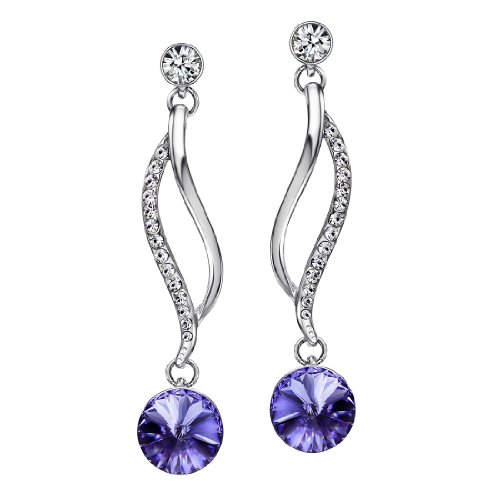Neoglory Jewelry Purple Austria Crystal Drop Earrings Party Fashion 2