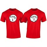 Thing 1,2,3,4,5,6 Funny T-Shirt (Kids S (6-8)) Red