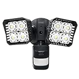 Upgraded SANSI LED Security Motion Sensor Outdoor Lights, 30W (250W Incandescent Equivalent) 3400lm, 5000K Daylight, Waterproof Floodlights, Black