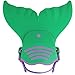 Kids Girls Adjustable Swimming Monofin Flippers Swimmable Mermaid Tail (Green)