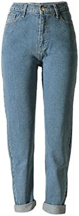 QingFang Womens High Waist Loose Fit Straight Leg Jeans Boyfriend Denim Pants