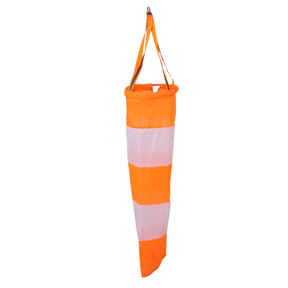 Nikou Windsock, Nylon Wind Measurement Sock Rip-stop Weatherproof Wind Sock Weather Vane, Orange Fluorescent Windsock Wind Measurement Sock Bag for Outdoor, Airport, Park(1m)