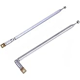 AM FM Radio Universal Antenna,64cm 25" Length 4-Sections Stainless Steel Radio Antenna for AM FM Radio Receiver TV and More 4