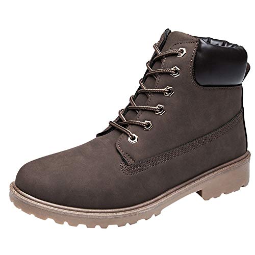 for Shoes,AIMTOPPY Men's Motorcycle Boots Retro Solid Color Lace Short Warm Boots - Thumbnail 5