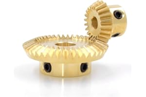 AGJPXFR 1:2 Brass Bevel Gear 1M 20T-40T Straight 90-Degree DIY Model(1M 20T-10mm Hole,1M 40T-10mm Hole)