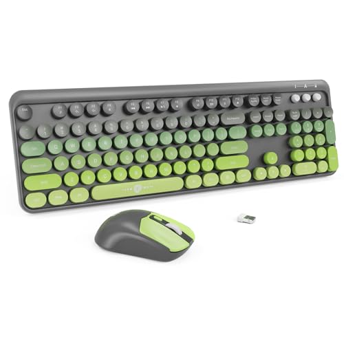 Green Wireless Keyboard Mouse Combo