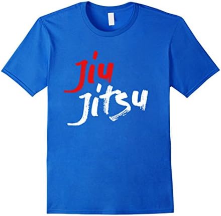 Mens I Love Jiu Jitsu T-shirt for Grappling Training Large Royal Blue