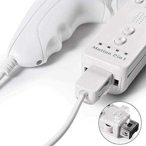 Wii Nunchuck Controller, 2 Pack Nunchuck Joystick Gamepad Controller for Wii,Wii U Console (White)